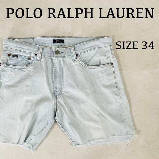【美品】POLO RALPH LAUREN ライトブルー ハーフパンツ 34