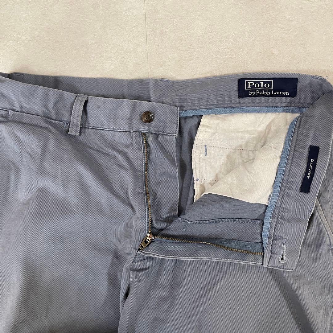 90s POLO RALPH LAUREN ハーフパンツ サイズ33 ブルー