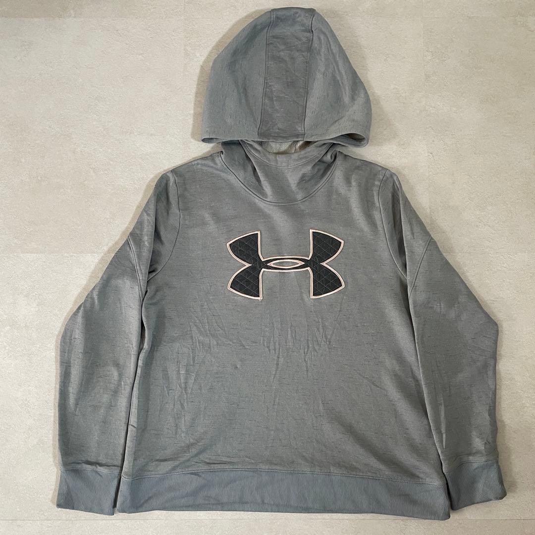 古着 UNDER ARMOUR GOLDGEAR プルオーバーフーディ グレー