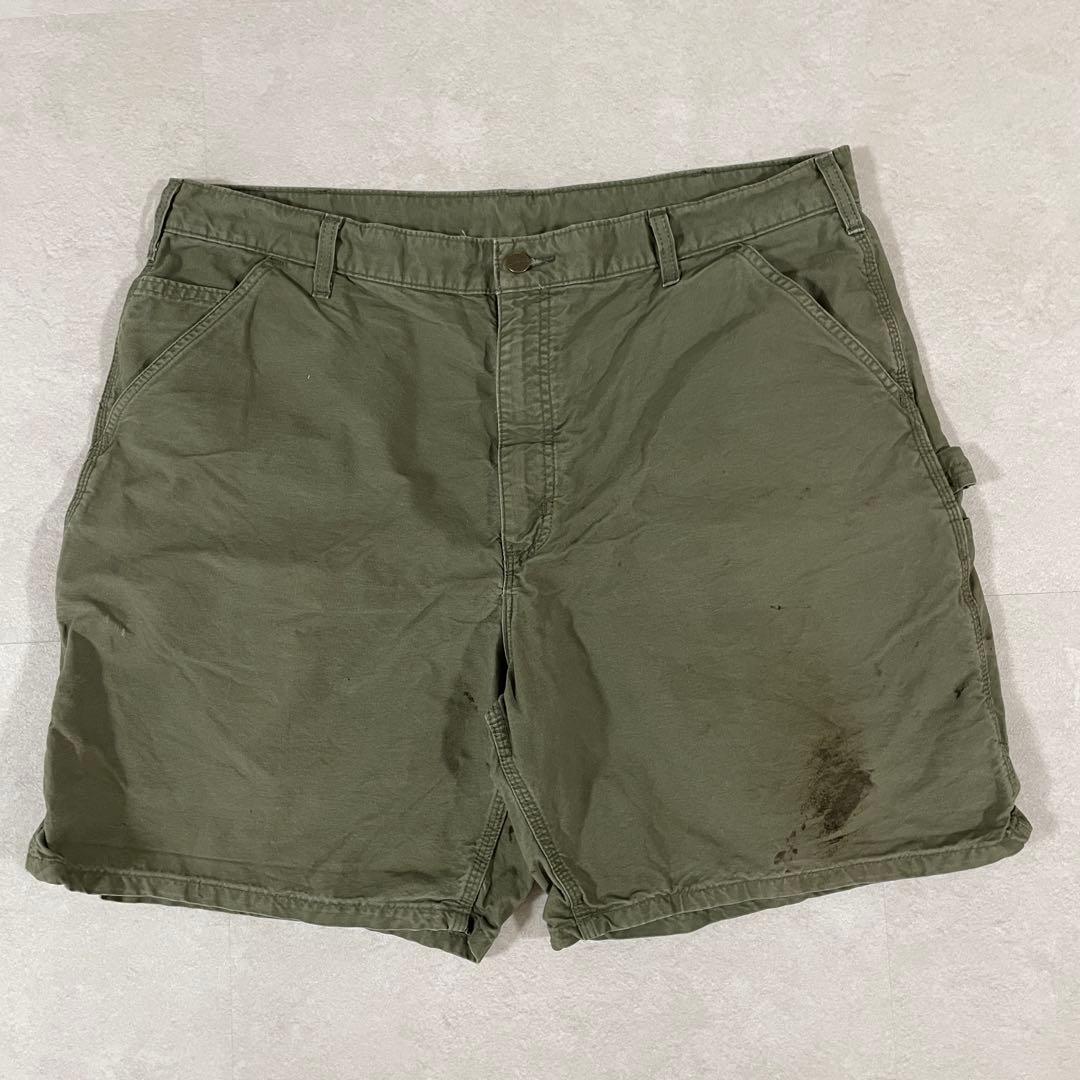 古着 Carhartt カーハート ハーフパンツ サイズ40 カーキ