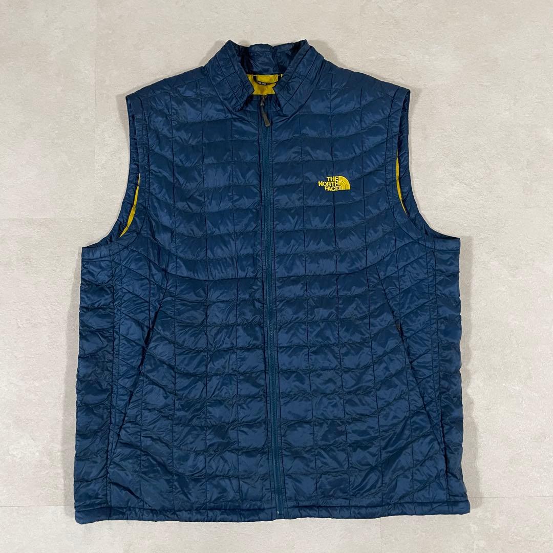 古着 THE NORTH FACE サーモボール ベスト XL ネイビー