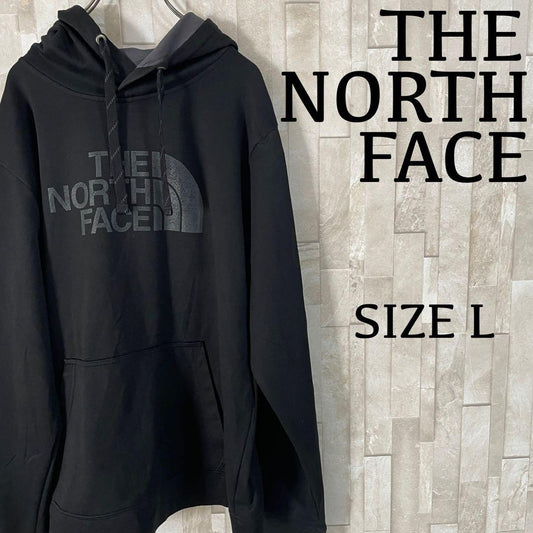 【美品】THE NORTH FACE パーカー ビッグロゴプリント ブラック L