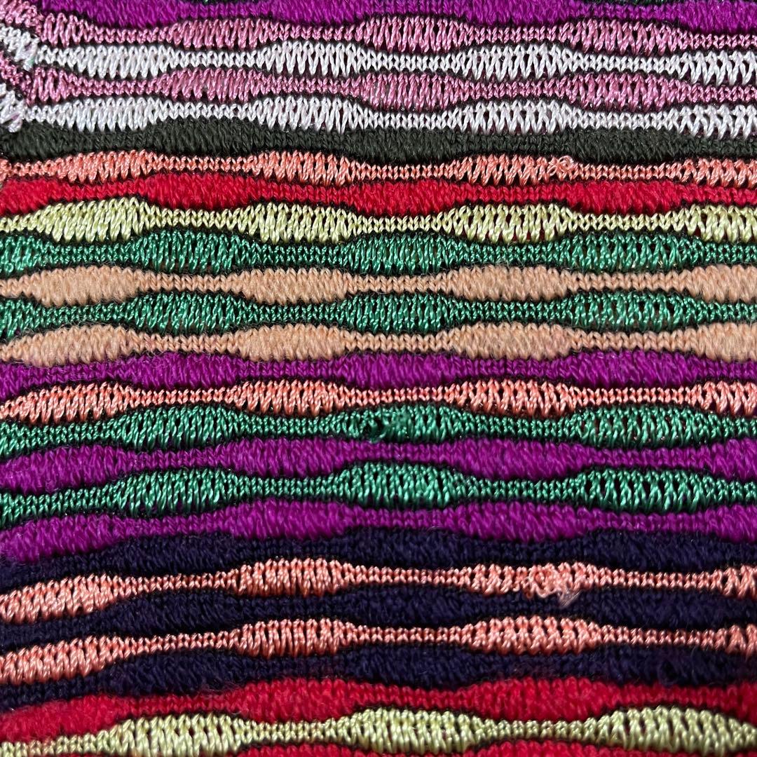 古着 MISSONI 長袖ニット イタリア製 ボーダー マルチカラー 46