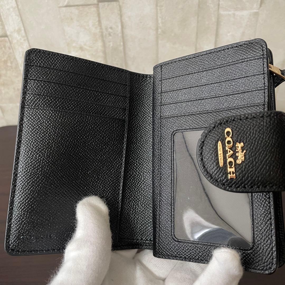 訳あり新品 COACH 二つ折り財布 ブラック