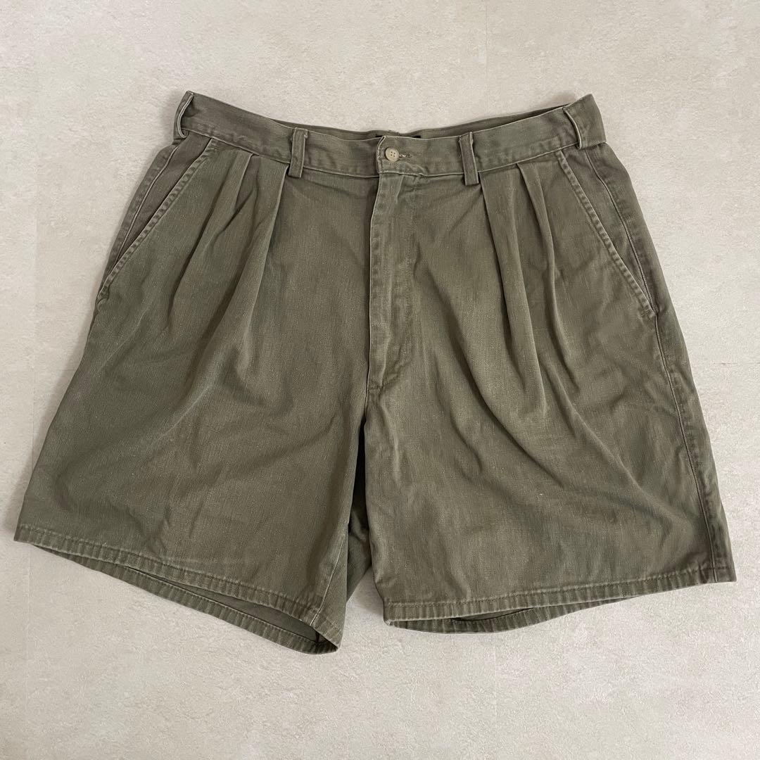 90s POLO RALPH LAUREN ハーフパンツ サイズ35 カーキ