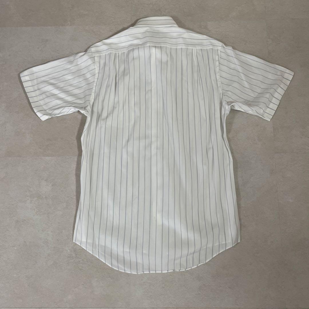 90s BURBERRY 半袖シャツ ストライプ サイズ39 ホワイト – OMNISTYLE