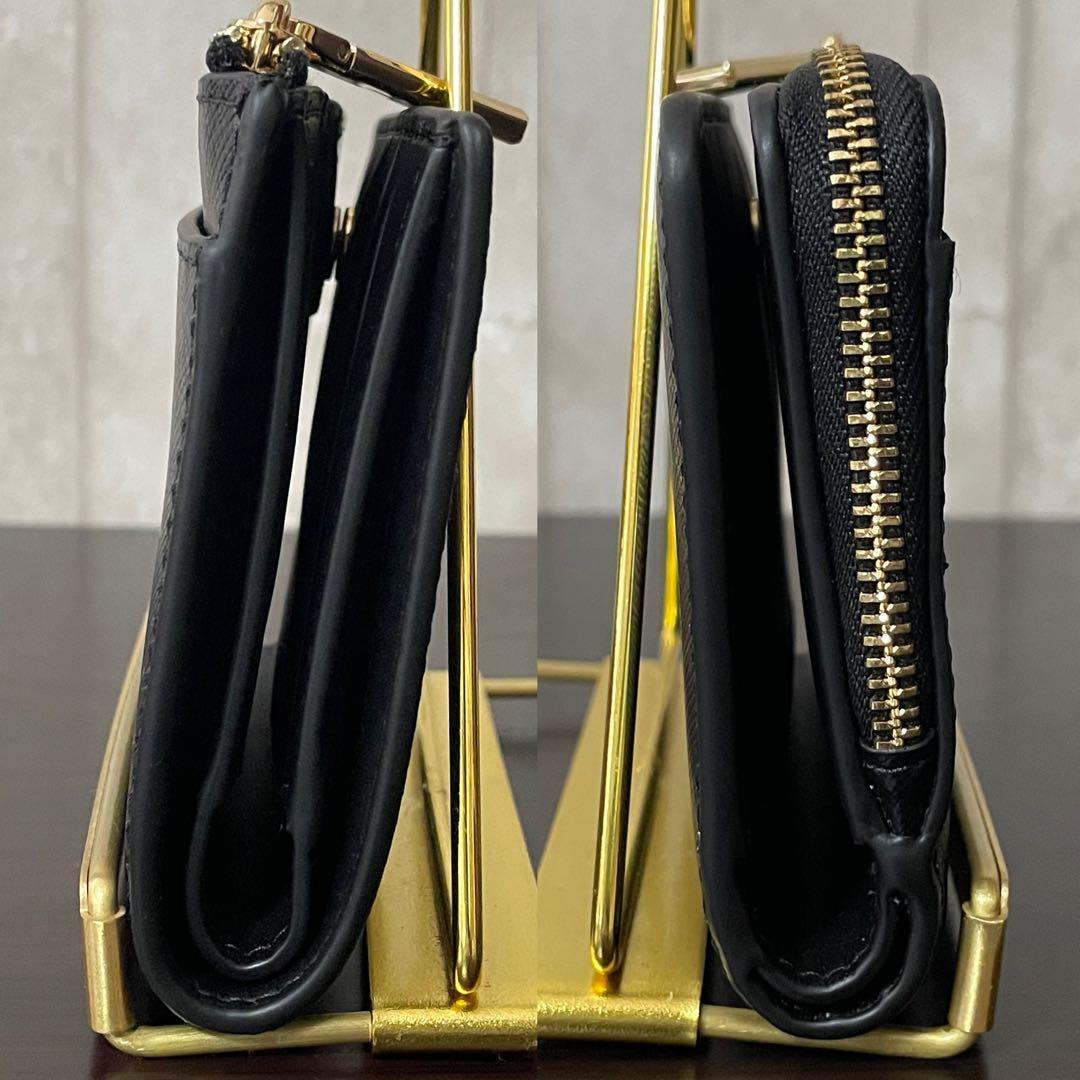 訳あり新品 kate spade 二つ折り財布 ブラック