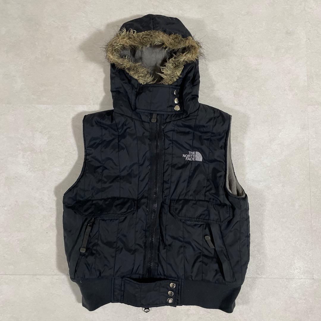 【美品】THE NORTH FACE ダウンベスト ファー付き L ブラック