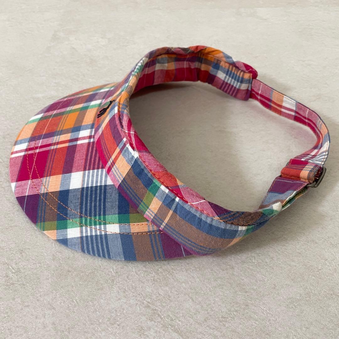 【美品】90s POLO RALPH LAUREN サンバイザー チェック柄