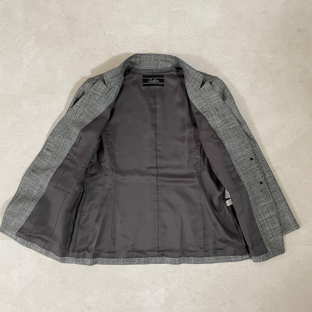 【美品】 Leilian セットアップ シルク混 サイズ9 （M相当）グレー