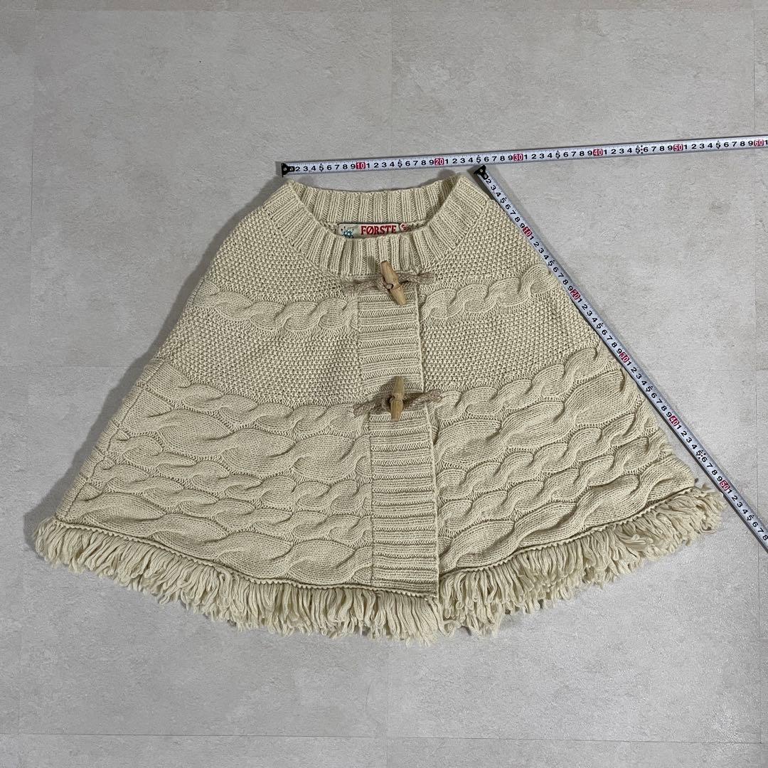 【美品】FORSTE ポンチョ ニット トグルボタン サイズ02 アイボリー