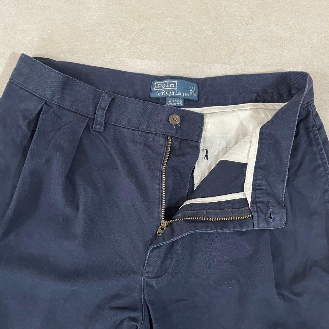 【美品】90s POLO RALPH LAUREN ハーフパンツ ポロチノ 紺