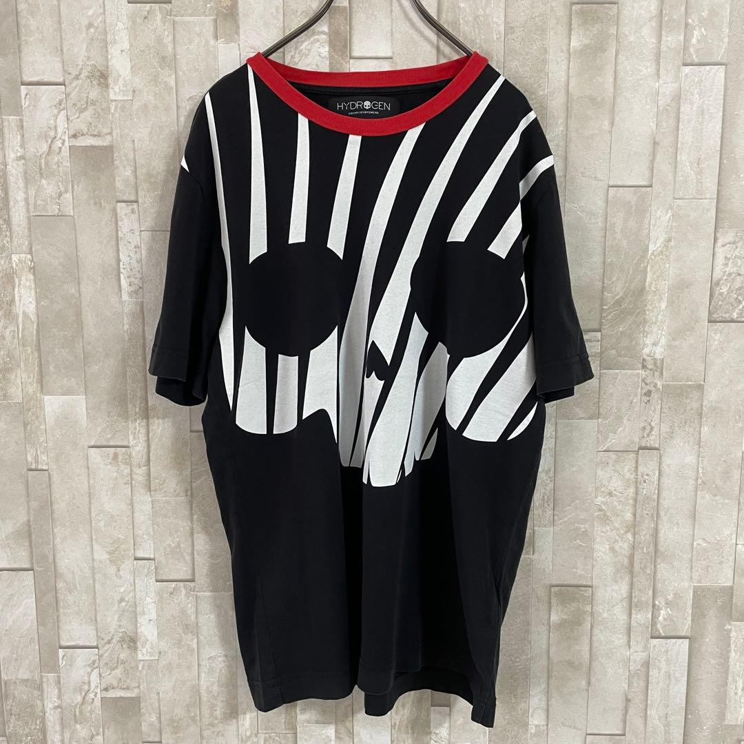 【美品】HYDROGEN スカル ビックプリント Tシャツ サイズM ブラック
