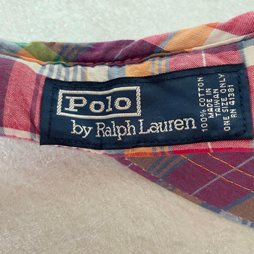 【美品】90s POLO RALPH LAUREN サンバイザー チェック柄