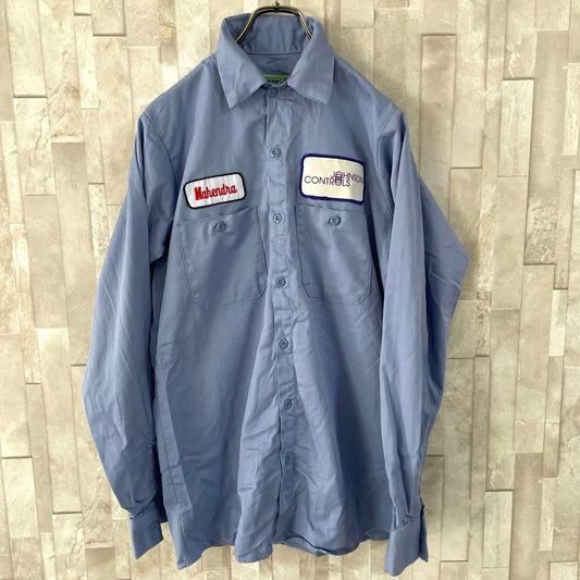 古着 RED KAP レッドキャップ 長袖ワークシャツ サイズXL ブルー