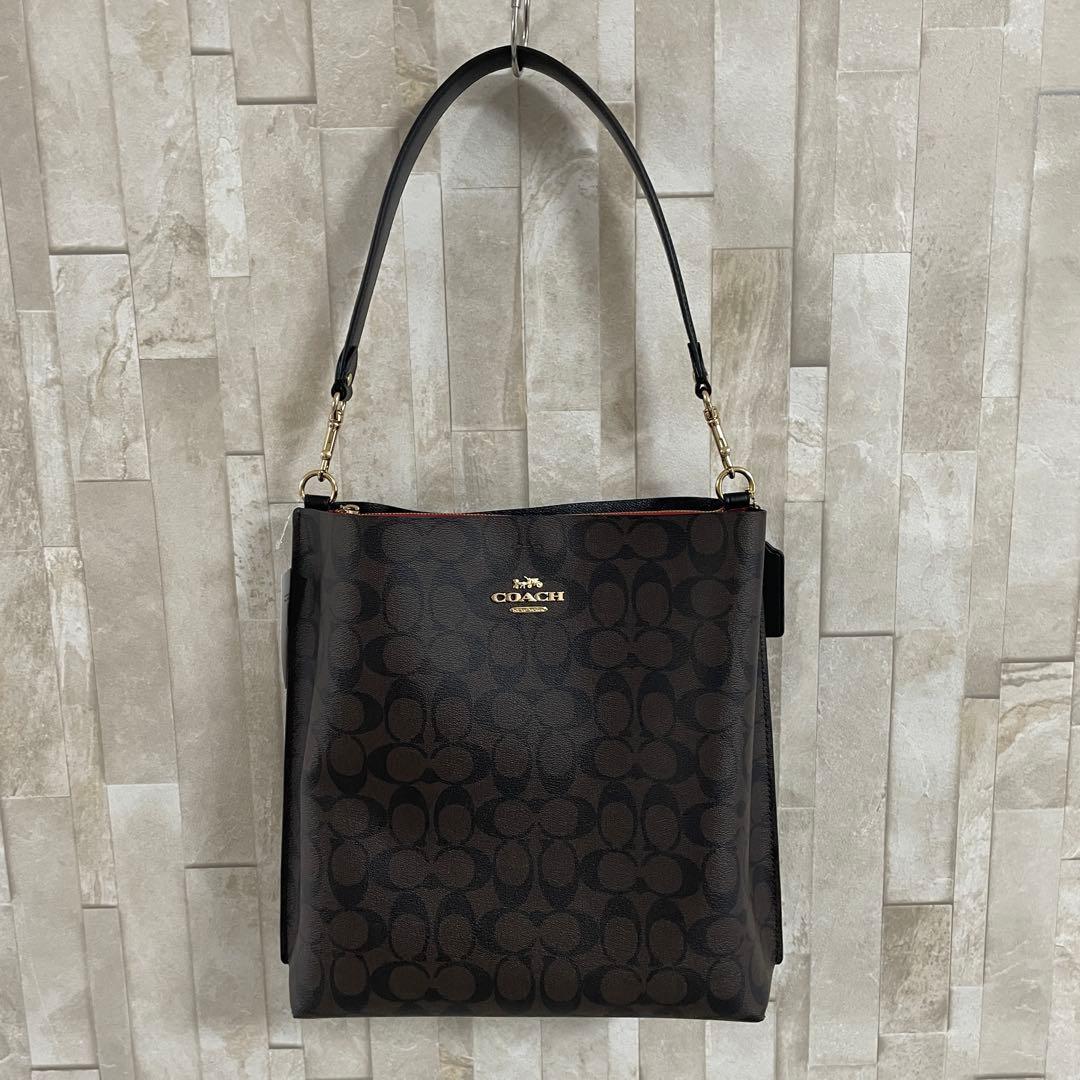 訳あり新品 COACH モリー バケットバッグ シグネチャー