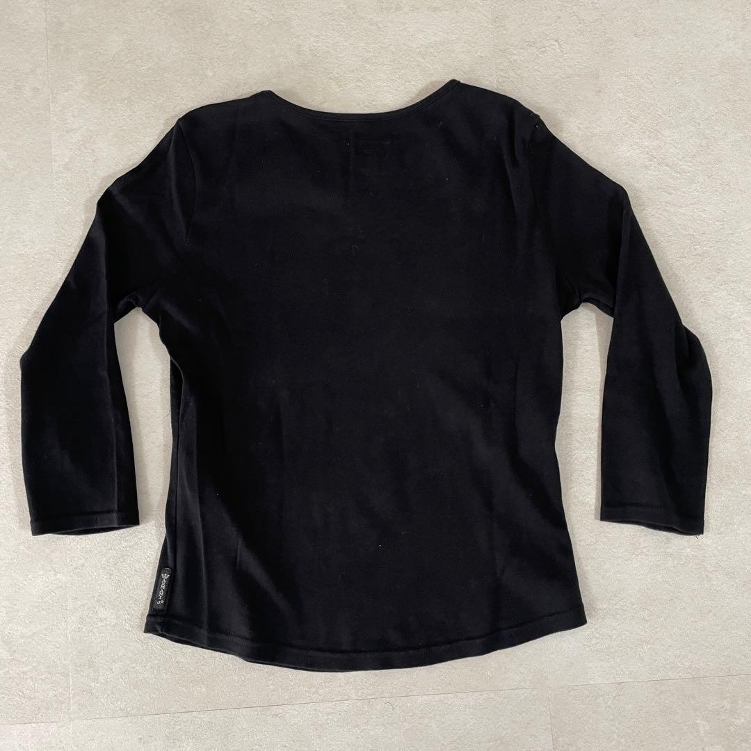 【美品】ARMANI JEANS 長袖Tシャツ ロゴプリント 8 ブラック
