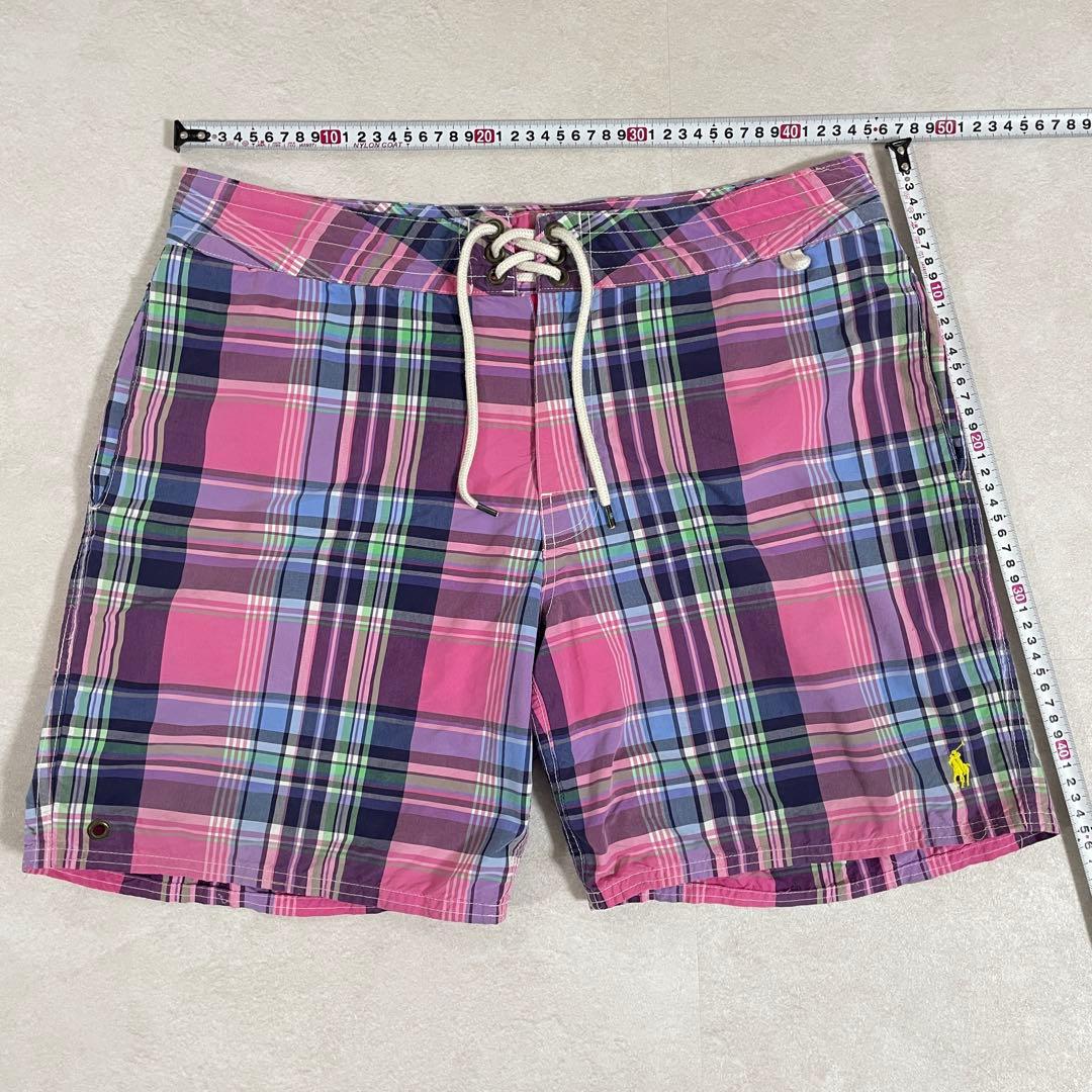 90s POLO RALPH LAUREN スイムショーツ サイズ34ピンク系