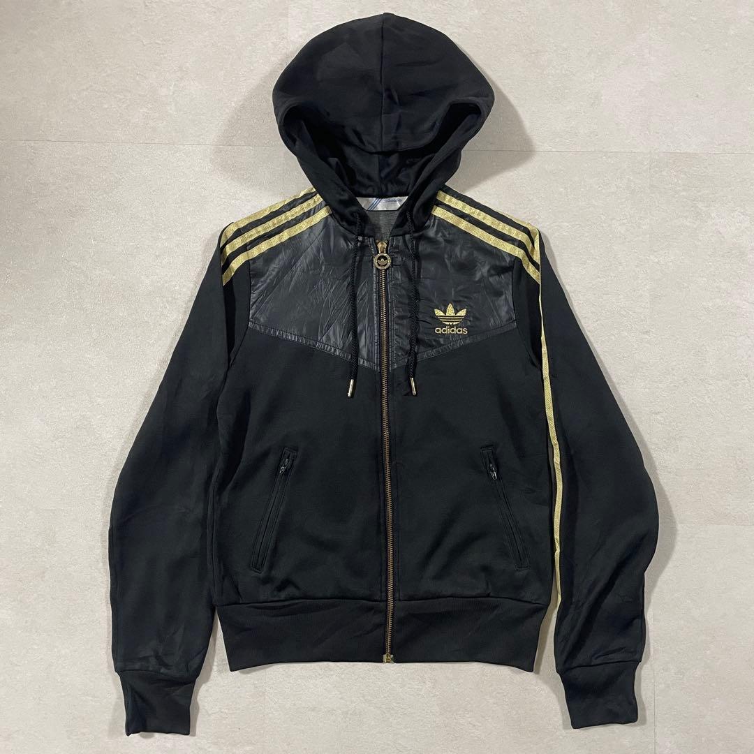 【希少美品】adidas Originals コーティングジャージ 黒 金