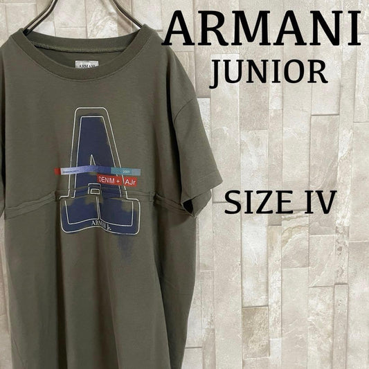 古着 ARMANI JUNIOR キッズ 半袖Tシャツ サイズIV グリーン系