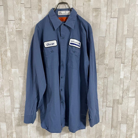 古着 RED KAP レッドキャップ 長袖 ワークシャツ サイズXL ブルー