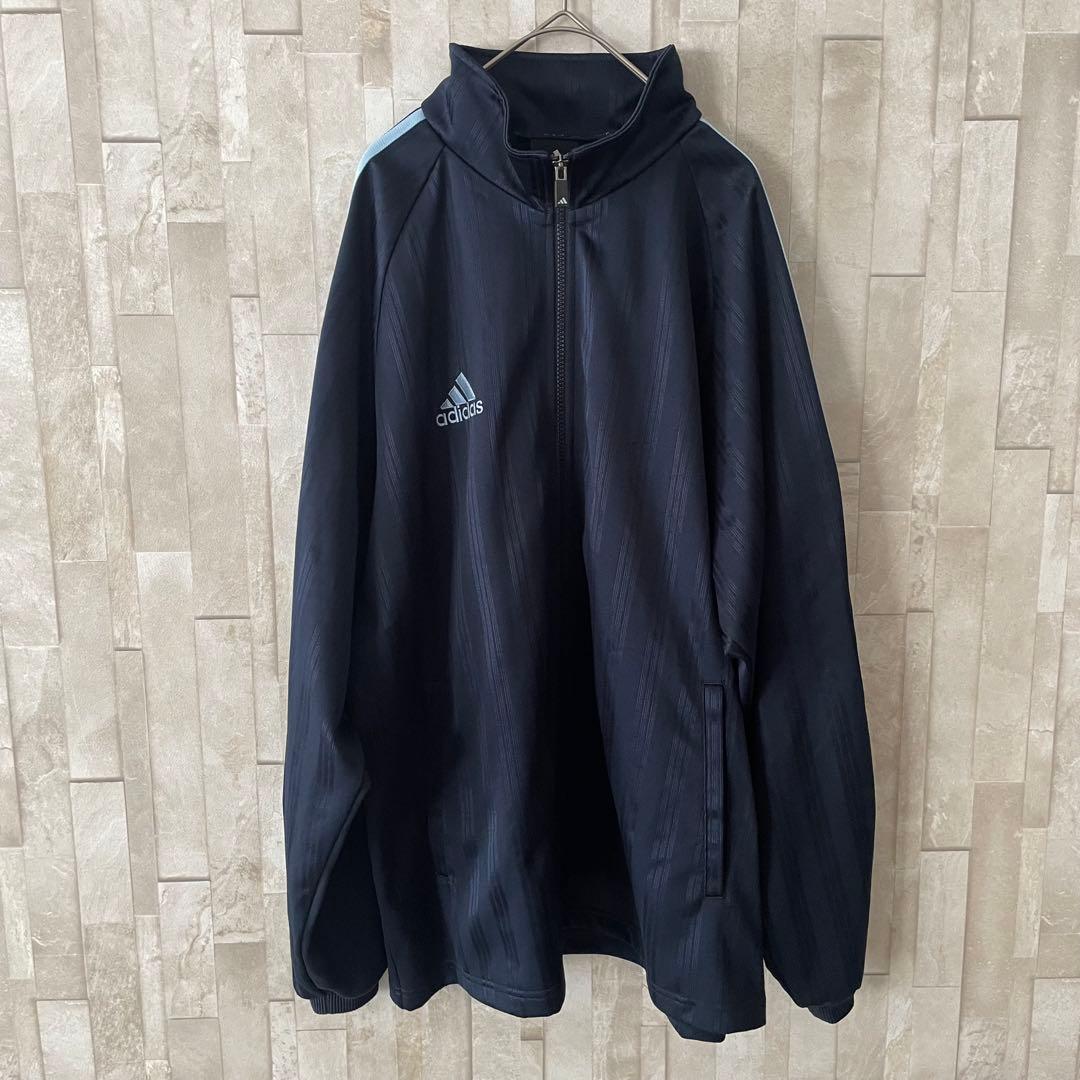 【美品】古着adidas トラックジャケット Oサイズ ネイビー