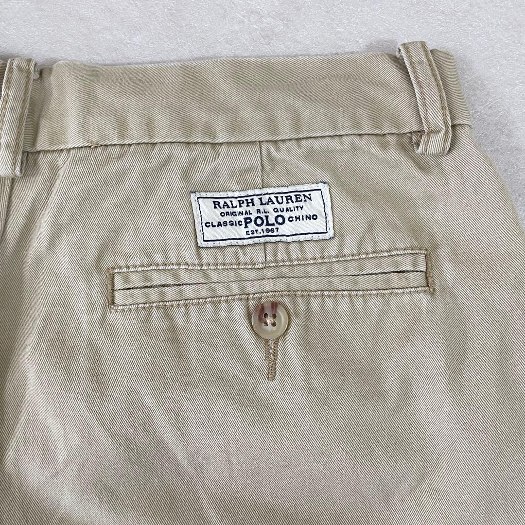 90s POLO RALPH LAUREN ハーフパンツ サイズ18 ベージュ