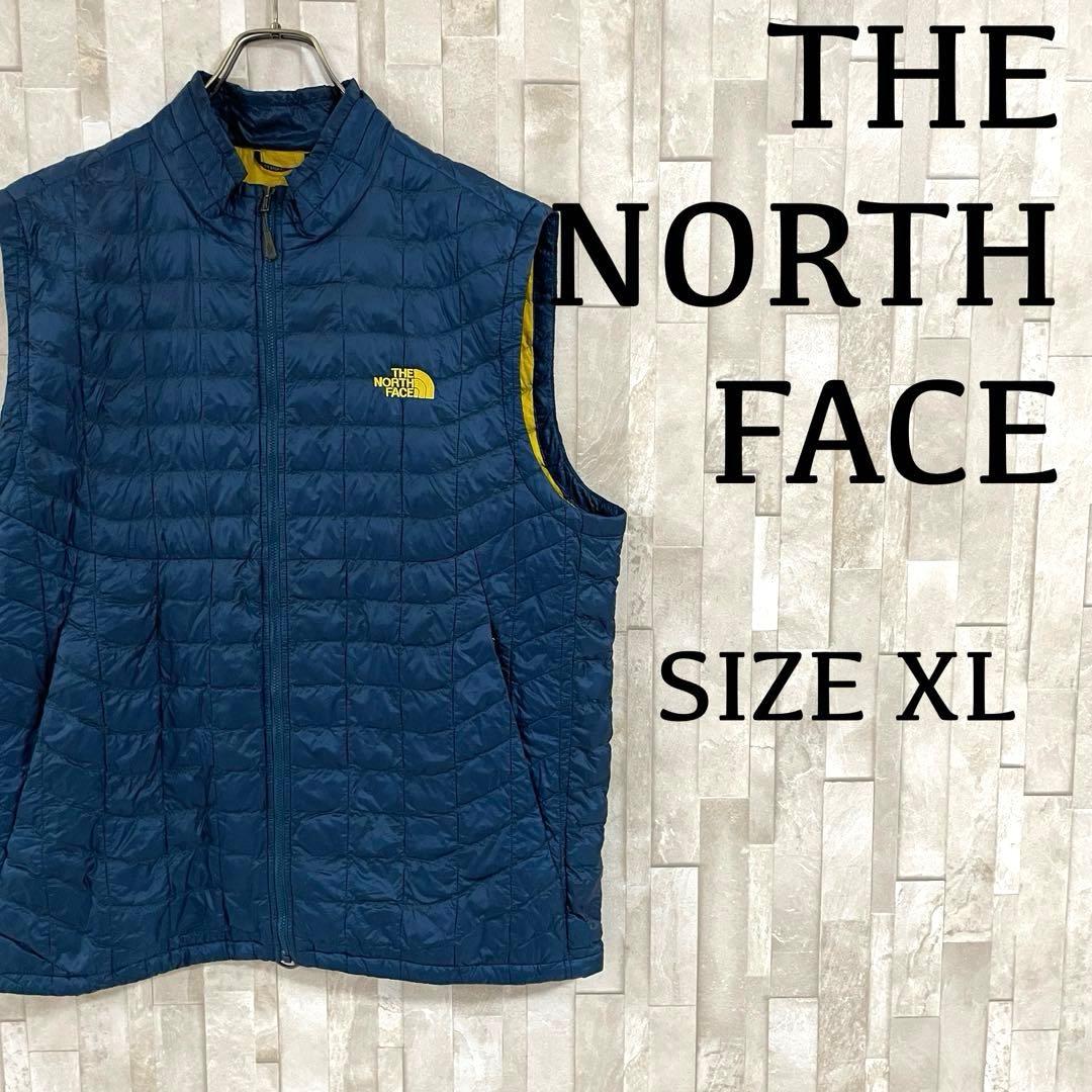 古着 THE NORTH FACE サーモボール ベスト XL ネイビー
