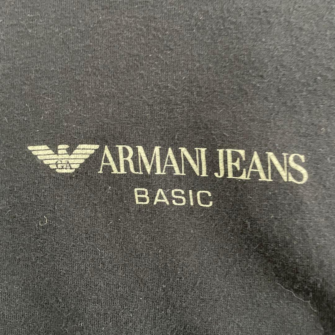 【美品】ARMANI JEANS ロゴプリント ブラック 半袖Tシャツ Mサイズ