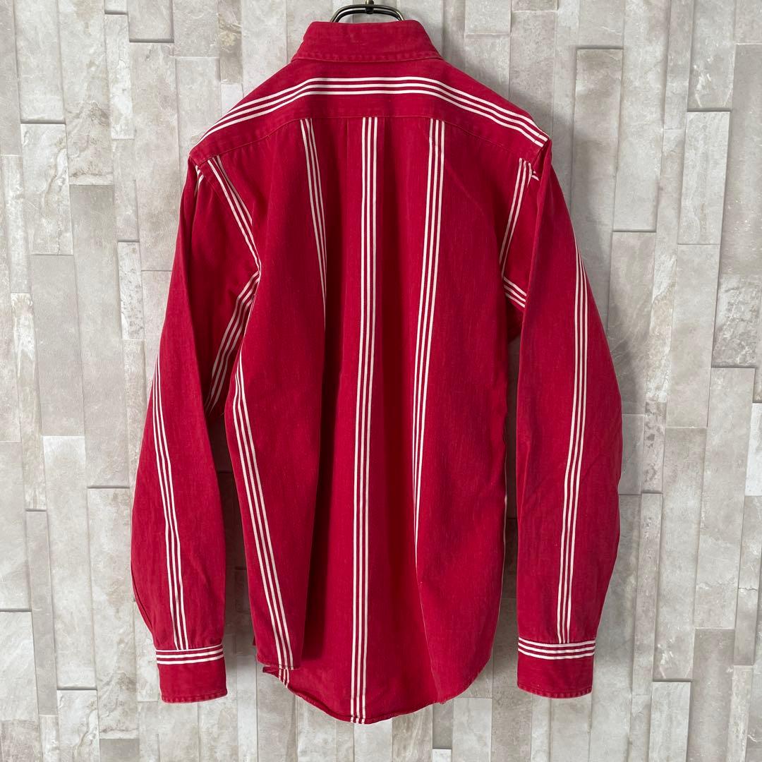【美品】90s POLO RALPH LAUREN 長袖シャツ サイズL レッド