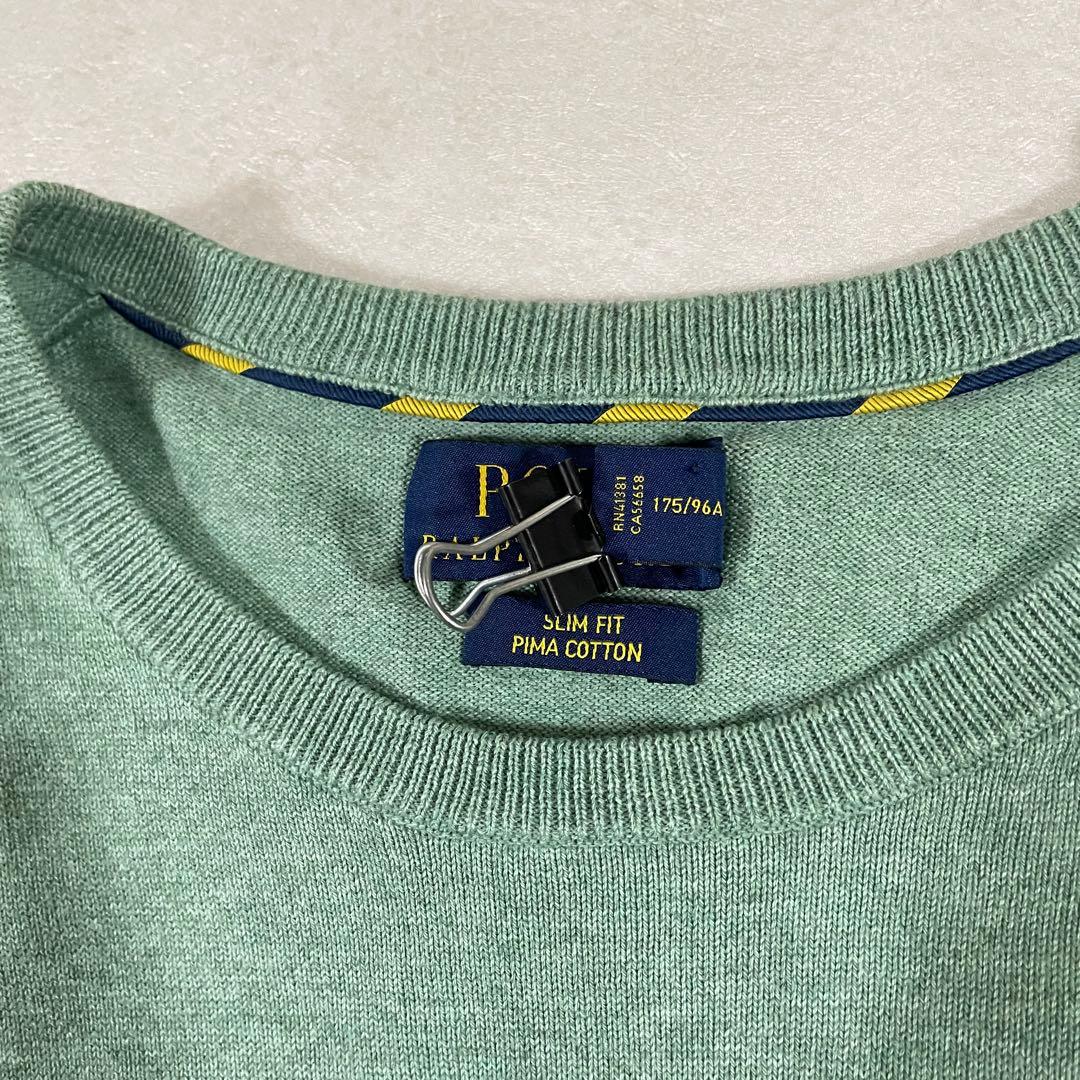 【美品】POLO RALPH LAUREN ニット セーター M 緑色