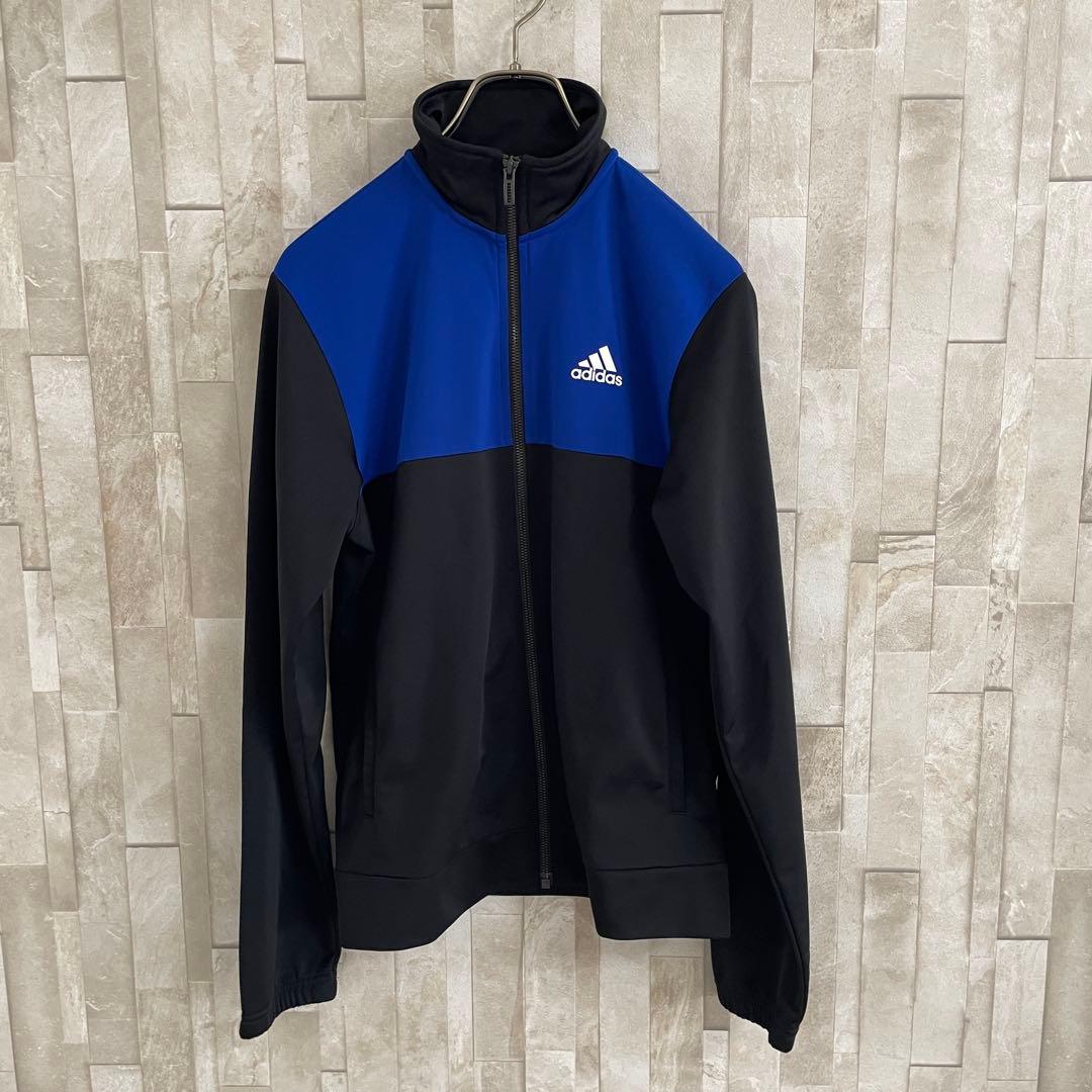 【美品】adidas トラックジャケット サイズS ツートンカラー ブラック系