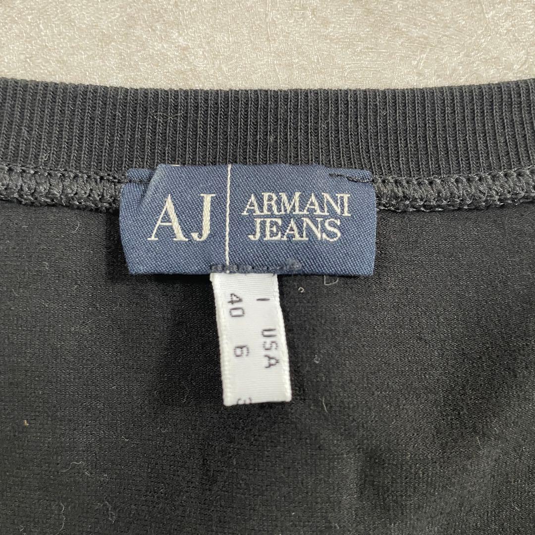 【美品】古着 ARMANI JEANS ブラック 半袖Tシャツ USAサイズ6