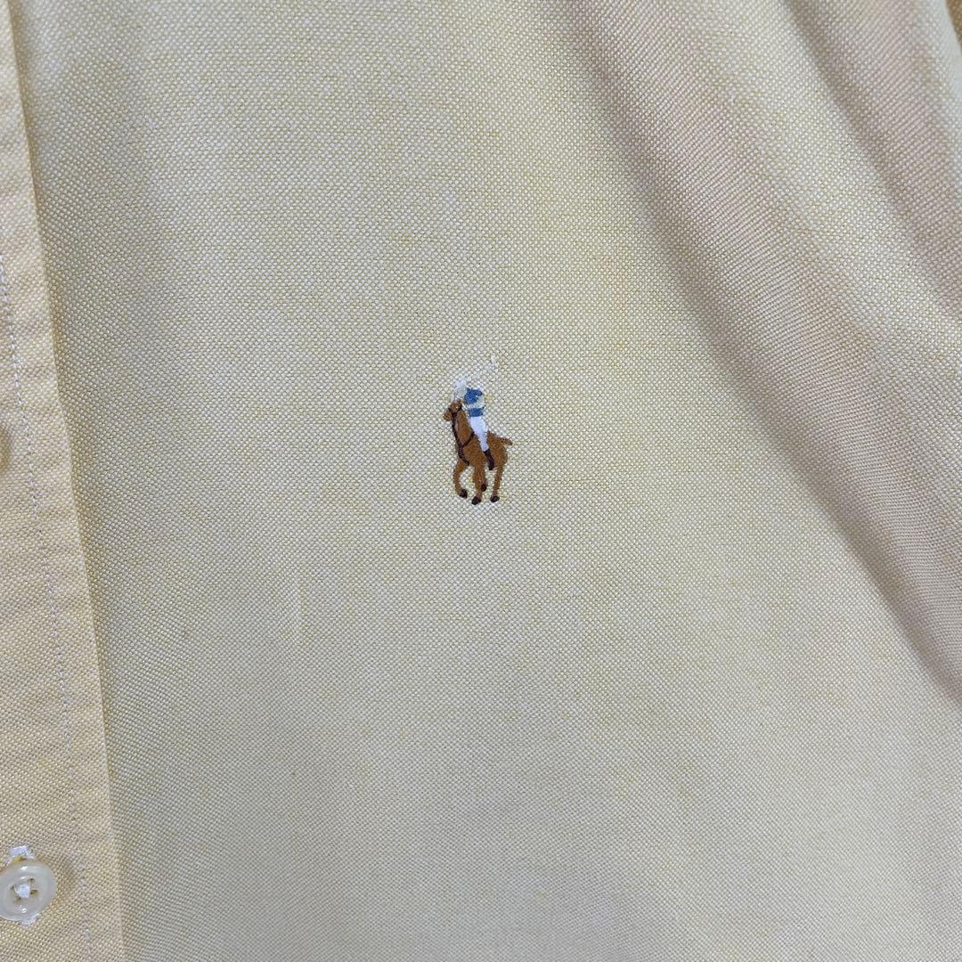 【美品】90s POLO RALPH LAUREN 長袖シャツ 7 イエロー
