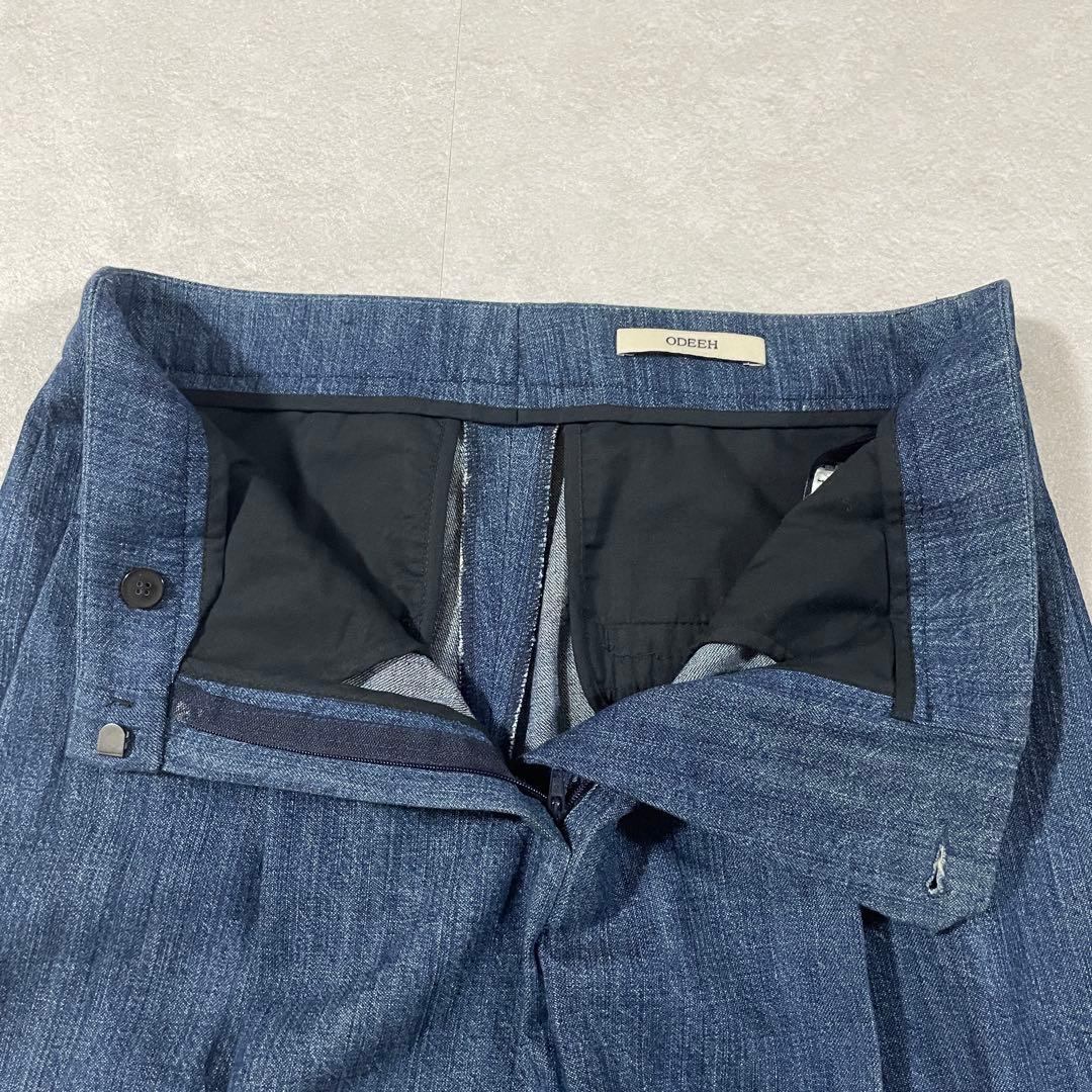 【希少美品】ODEEH テーパードパンツ デニ厶 サイズ36 ネイビー