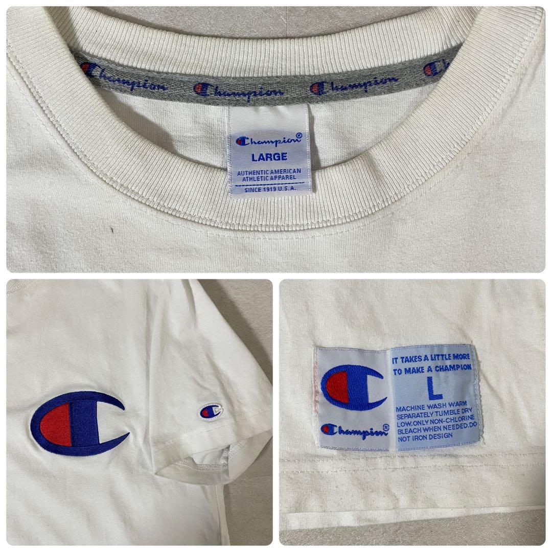 古着 Champion 半袖Tシャツ サイズL ホワイト