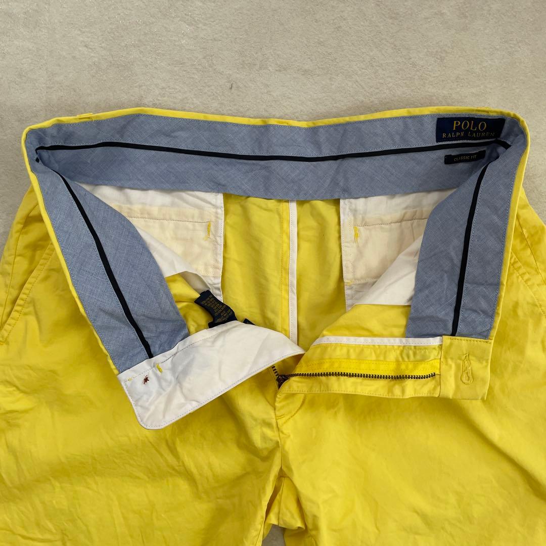 【美品】POLO RALPH LAUREN ハーフパンツ サイズ32 イエロー