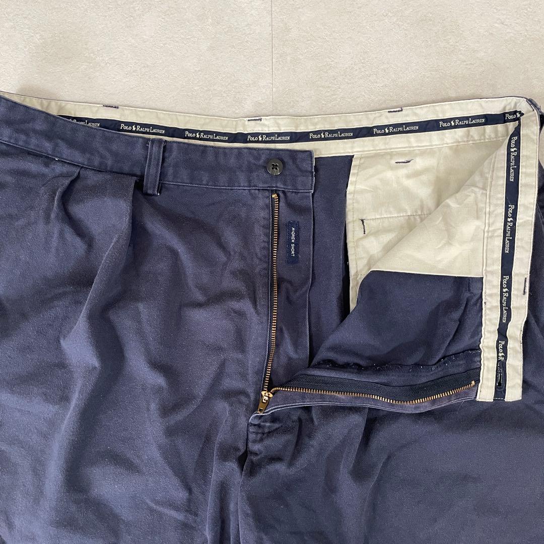 【美品】90s POLO RALPH LAUREN ハーフパンツ 40 紺色