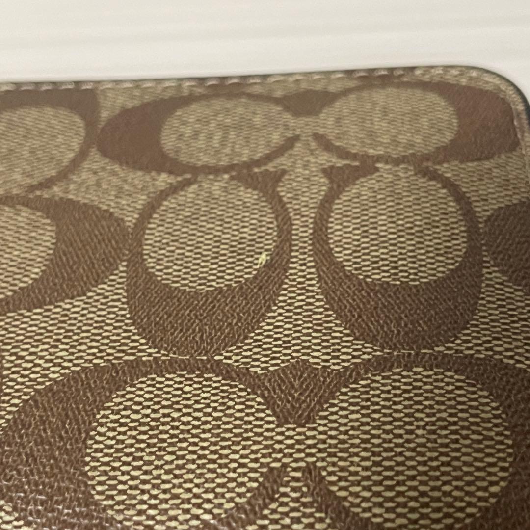 訳あり新品 COACH 長財布 シグネチャー ブラウン