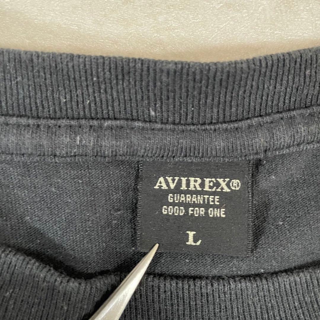 古着 AVIREX 長袖Tシャツ Lサイズ ブラック