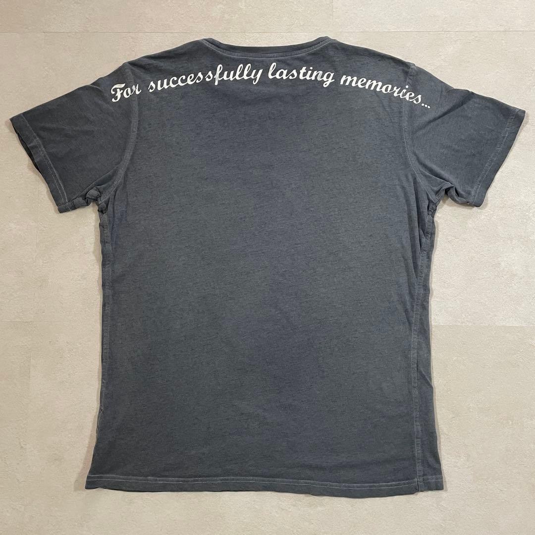 古着 DIESEL リバーシブル プリント 半袖Tシャツ グレー