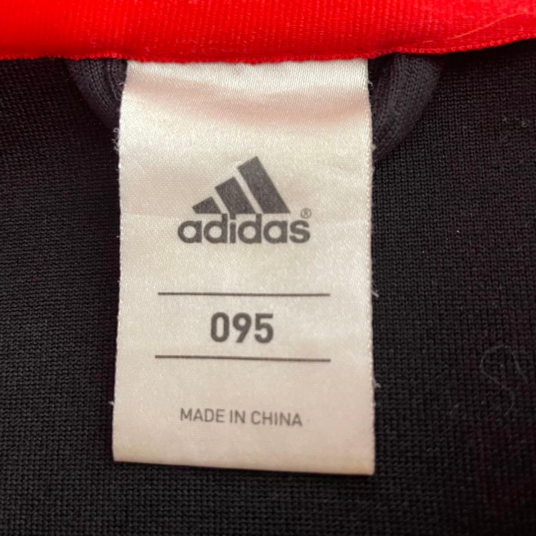 【美品】adidasトラックジャケット 095サイズ ブラック レッド