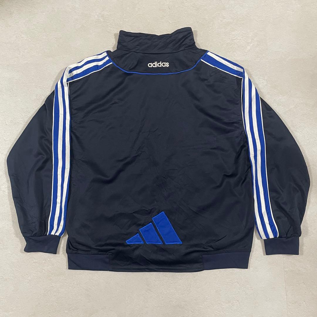 古着 adidas トラックジャケット ロゴジップ ロゴ刺繍 ネイビー 8
