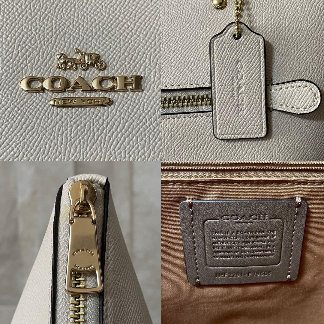 訳あり新品 COACH トートバッグ ロゴチャーム ホワイト