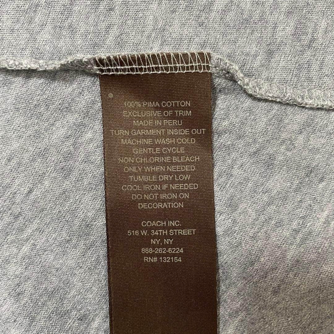 【美品】COACH 半袖Tシャツ ビックプリント サイズXS グレー