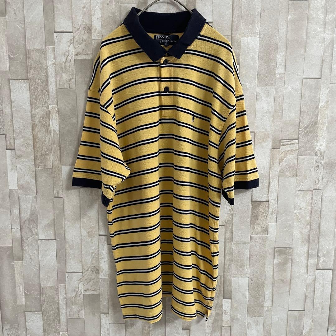 90s POLO RALPH LAUREN ポニー刺繍 半袖ポロシャツ ボーダー