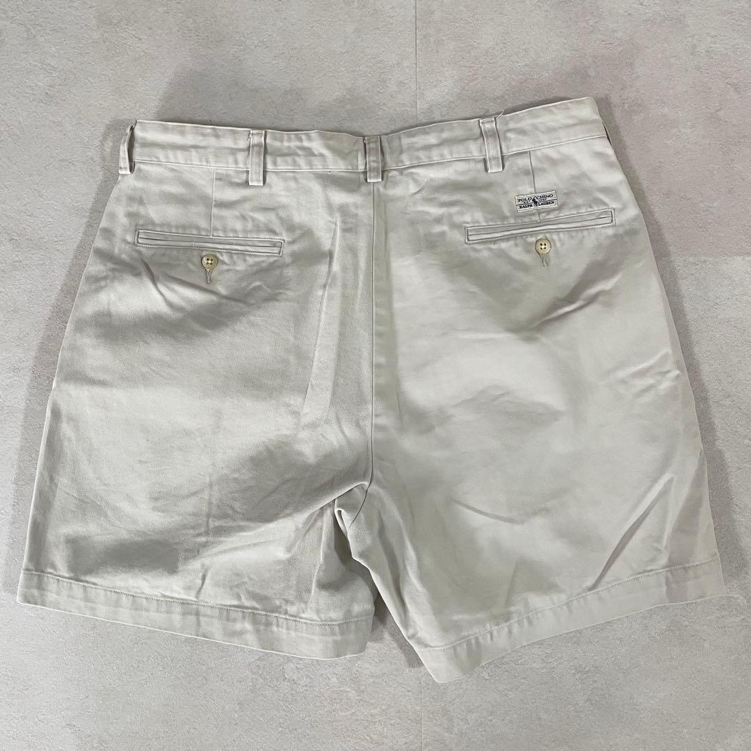 美品 90s POLO RALPH LAUREN ハーフパンツ 35 アイボリー