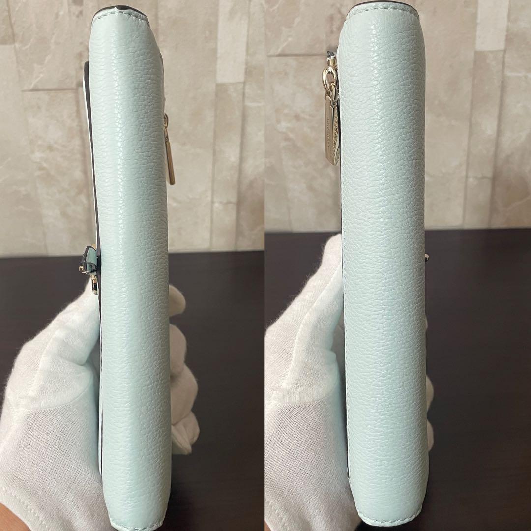 訳あり新品 kate spade 長財布 ブルーグロウ 水色系