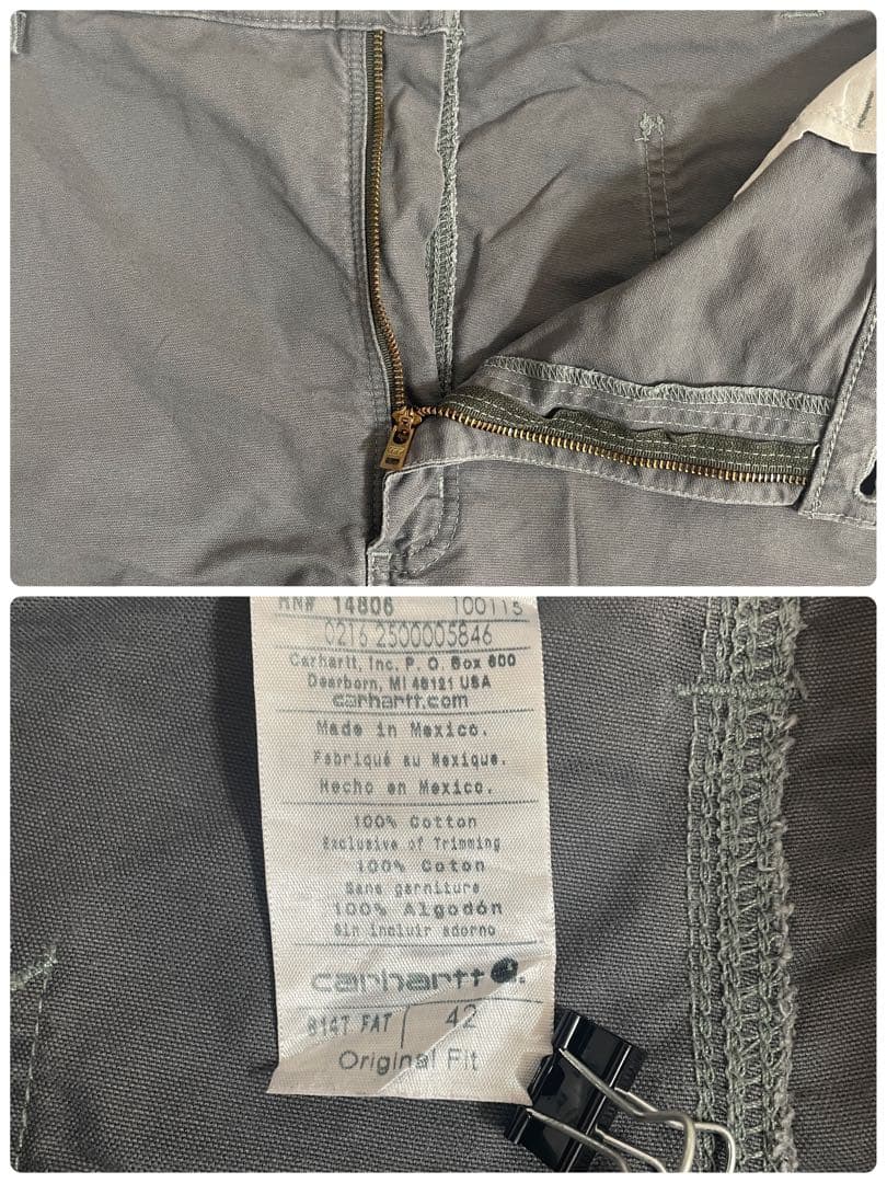 古着Carhartt ハーフパンツ カーゴパンツ サイズ36 グレー