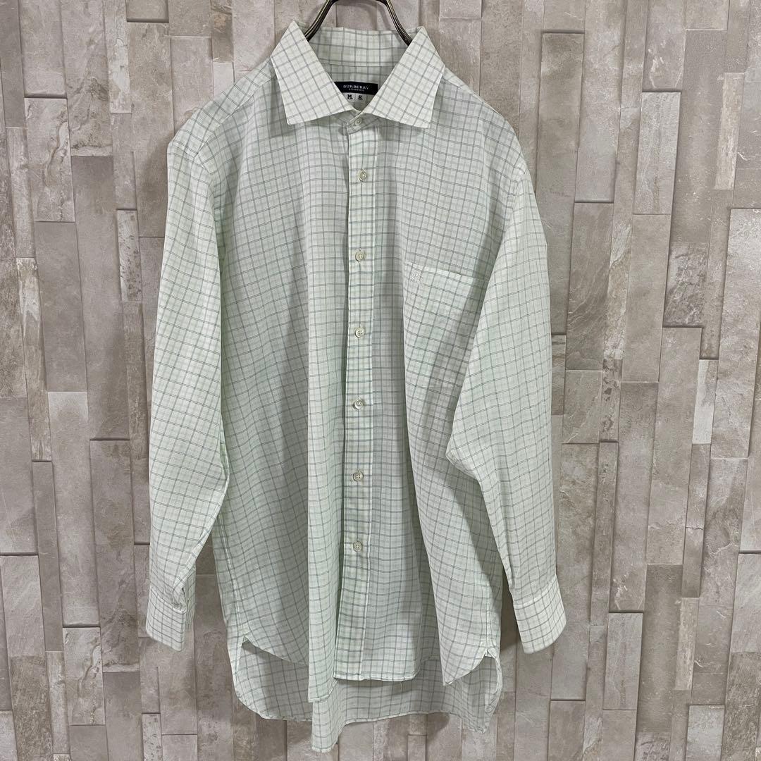 古着 BURBERRY LONDON 長袖シャツ 刺繍入り チェック柄
